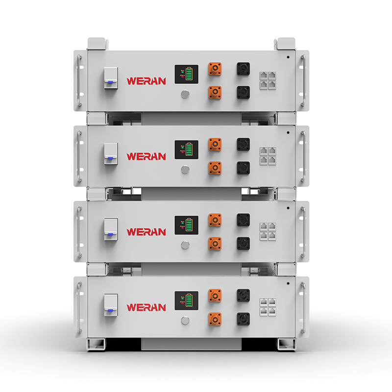 WERAN WRL-48100RW 51,2V 100Ah LiFePO4 rack-batteri (5,12kWh) – 8000 cyklusser, CAN/RS485, stabelbart hjem ESS