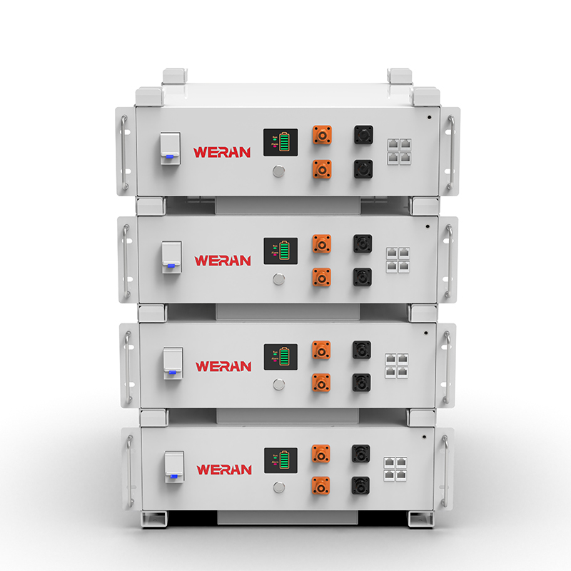 WERAN WRL-48100RW 51,2V 100Ah LiFePO4 rack-batteri (5,12kWh) – 8000 cyklusser, CAN/RS485, stabelbart hjem ESS