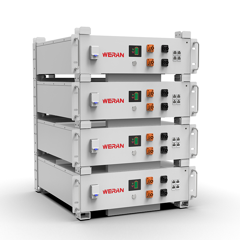 WERAN WRL-48100RW 51,2V 100Ah LiFePO4 rack-batteri (5,12kWh) – 8000 cyklusser, CAN/RS485, stabelbart hjem ESS