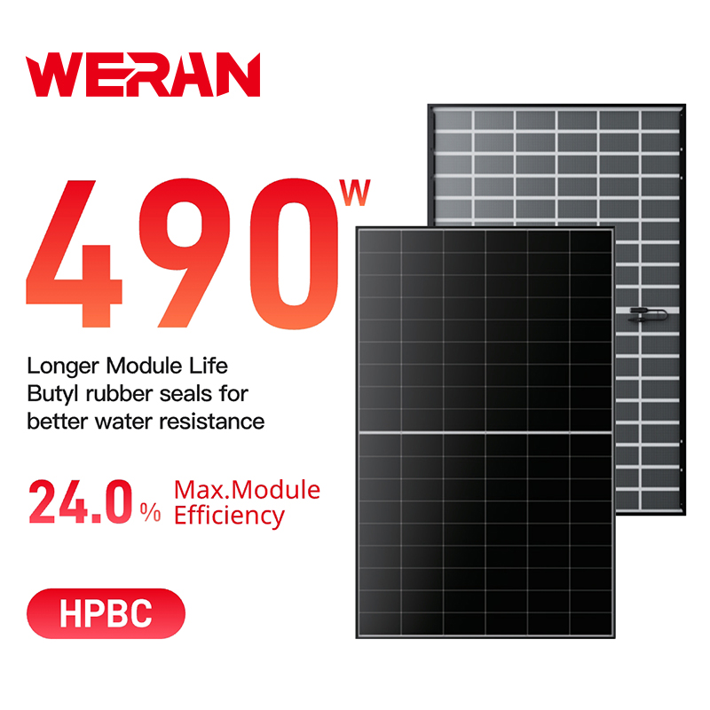 WERAN EcoLife 480-490W Dual Glass BC Solpanel LR7-54HJD High-End Residential PV-modul