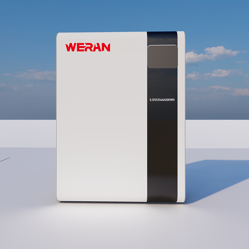 WERAN 51,2V 100Ah 5,12kWh vægmonteret LiFePO4-batteri til boligopbevaring af solenergi